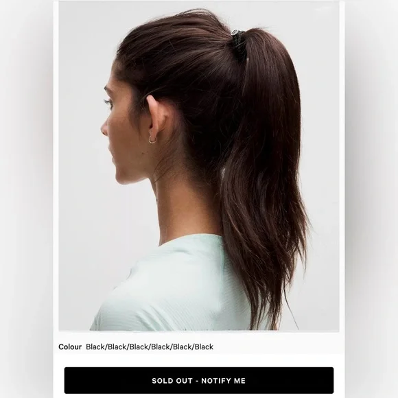 NWT Lululemon 6 Pack Glow On Hair Ties BLK/SLV - Picture 3 of 6